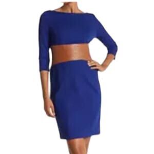 Focus by Shani dress knit leather waist blue size 14